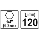 Portapuntas / Adaptador Magnético Puntas Hexagonales Destornillador 1/4" X 120 Mm