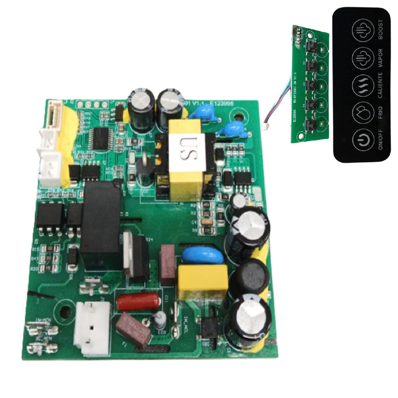 Tarjeta Madre PCB y Botonera Display con cover táctil para Aspiradora de agua con función de vapor SSC001