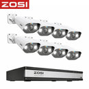 Cámaras de Seguridad PoE 16ch 4K/8.0MP PoE NVR (Set de 8) con NVR 16 Canales. Sistema de Vigilancia con Visión Nocturna 30m, Detección Humana y Vehicular, Audio Bidireccional