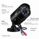 Cámara de Seguridad 1080P 4 en 1 TVI AHD CVI CVBS con Lente 3.6mm IR Cut y  Visión Nocturna 30m. Carcasa Metálica IP66. Color Negro