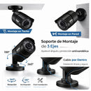 Cámara de Seguridad 1080P 4 en 1 TVI AHD CVI CVBS con Lente 3.6mm IR Cut y  Visión Nocturna 30m. Carcasa Metálica IP66. Color Negro