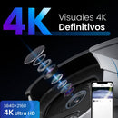 Cámara de Seguridad Exterior 4K 8MP WiFi Doble Banda 2.4/5GHz con Visión Nocturna a Color, Detección IA Personas/Vehículos y Audio Bidireccional