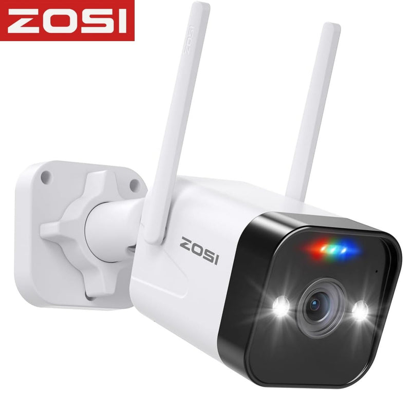 Cámara WiFi Exterior 4MP IP66 con Visión Nocturna a Color 30m y Detección de Personas y Vehículos. Cámara de Videovigilancia con Audio Bidireccional y Alarma