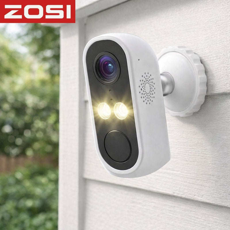 Cámara de Seguridad WiFi 3MP para Interior y Exterior con Visión Nocturna a Color. Cámara de Videoviliancia con Audio Bidireccional, Detección Humana y Movimiento.