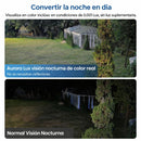 Cámara de Seguridad IP PoE 8MP 4K Exterior Color Nocturno 30m y Lente 4mm F1.0 con Detección Humana y Vehicular, Audio Bidireccional IP66