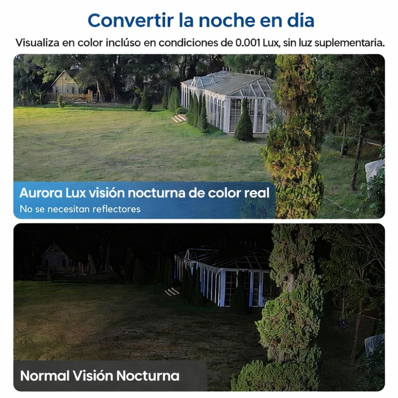 Cámara de Seguridad IP PoE 8MP 4K Exterior Color Nocturno 30m y Lente 4mm F1.0 con Detección Humana y Vehicular, Audio Bidireccional IP66