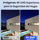 Cámara IP PoE PTZ 4K Exterior, Giro 355° e Inclinación 140°, Auto Seguimiento, Visión Nocturna 30m, Detección IA