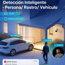 Cámara IP PoE PTZ 4K Exterior, Giro 355° e Inclinación 140°, Auto Seguimiento, Visión Nocturna 30m, Detección IA