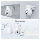 Cámaras de Seguridad WiFi 5MP PTZ (Set de 4) con NVR 8 Canales  con Visión Nocturna Color, Detección IA y Audio Bidireccional