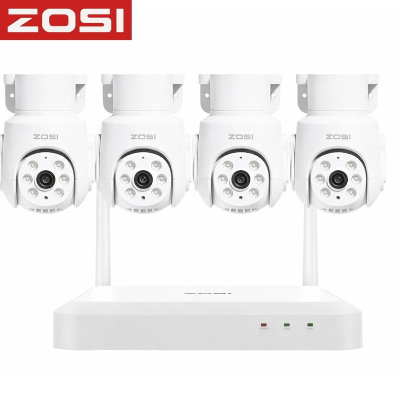 Cámaras de Seguridad WiFi 5MP PTZ (Set de 4) con NVR 8 Canales  con Visión Nocturna Color, Detección IA y Audio Bidireccional