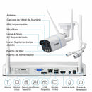 Cámaras de Seguridad WiFi 6 de 5MP (Set de 4) con NVR 8 Canales. Sistema de Vigilancia con Visión Nocturna Color, Detección de Personas, Audio Bidireccional