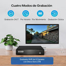 Cámaras De Seguridad PoE 8.0MP/4K (Set de 4) con NVR 8 Canales. Visión Nocturna a Color 20m y Detección Humana con Audio Integrado