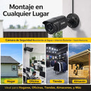 Cámaras de Seguridad 1080P Con DVR 1080P 8 Canales (Set de 4) Con Visión Nocturna 24 IR 24m. Compatible TVI AHD CVI CVBS