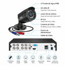 Cámaras de Seguridad 1080P Con DVR 1080P 8 Canales (Set de 8) Con Visión Nocturna 24 IR 24m. Compatible TVI AHD CVI CVBS