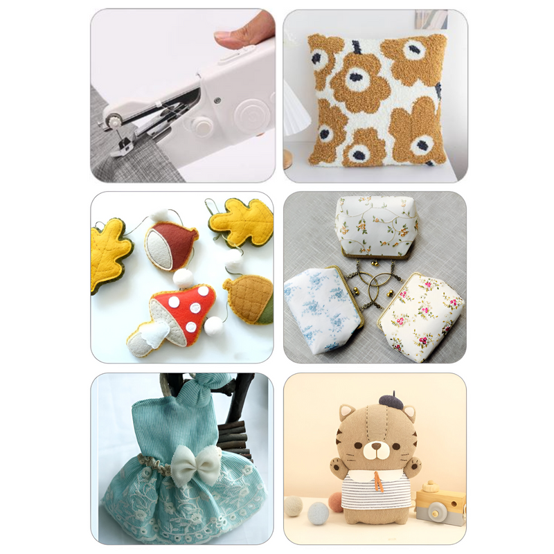 Máquina de coser manual recargable, color blanco.