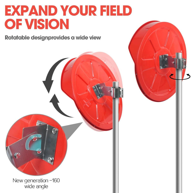 Espejo convexo de 23.6" (60cm) uso en exteriores. Reduce puntos ciegos.