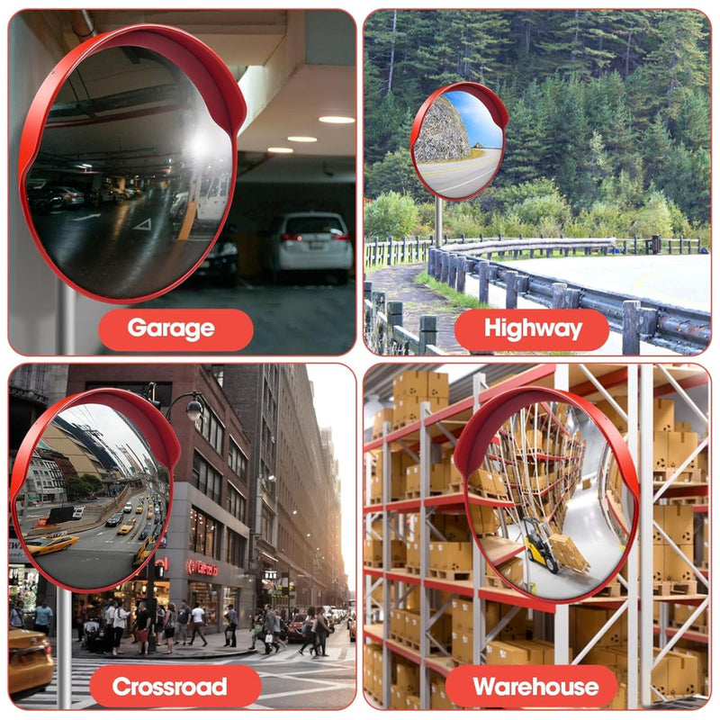 Espejo convexo de 23.6" (60cm) uso en exteriores. Reduce puntos ciegos.