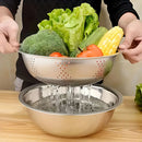 Bowl ensaladera Colador Rallador de Acero Inoxidable 28cm. Kit Set de 3 Piezas.