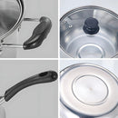 Ollas y sartenes De acero inoxidable. Set Juego de 3 piezas. 100% libre de teflon.