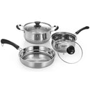 Ollas y sartenes De acero inoxidable. Set Juego de 3 piezas. 100% libre de teflon.