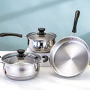 Ollas y sartenes De acero inoxidable. Set Juego de 3 piezas. 100% libre de teflon.