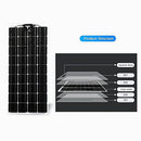 Panel solar 400W, 12V monocristalino. Con controlador de carga y cable. 200x100 cm. Resistente al agua.