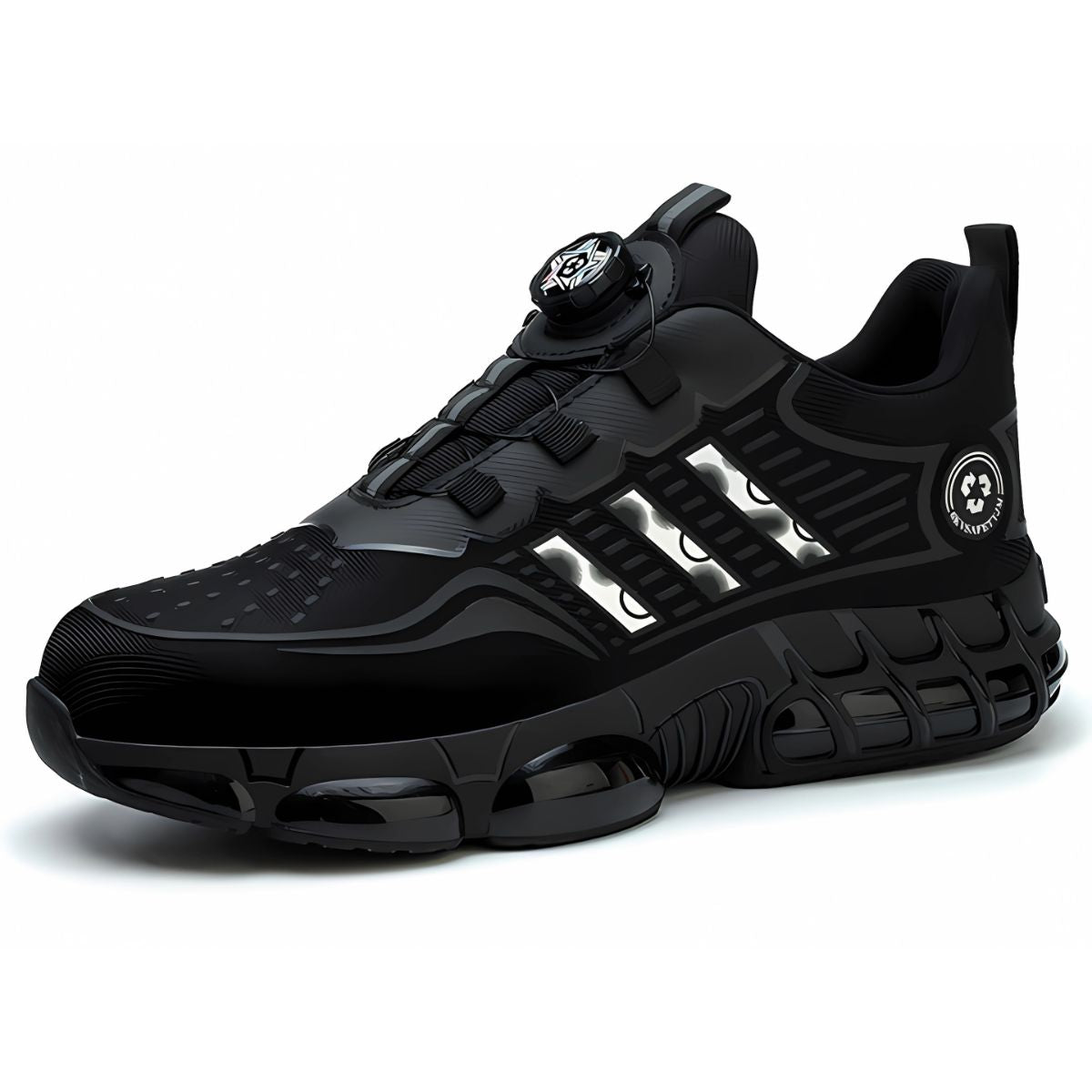 Botas Zapatillas De Seguridad con Punta De Acero. Color negro y blanco. Calzado de Trabajo Atlético.