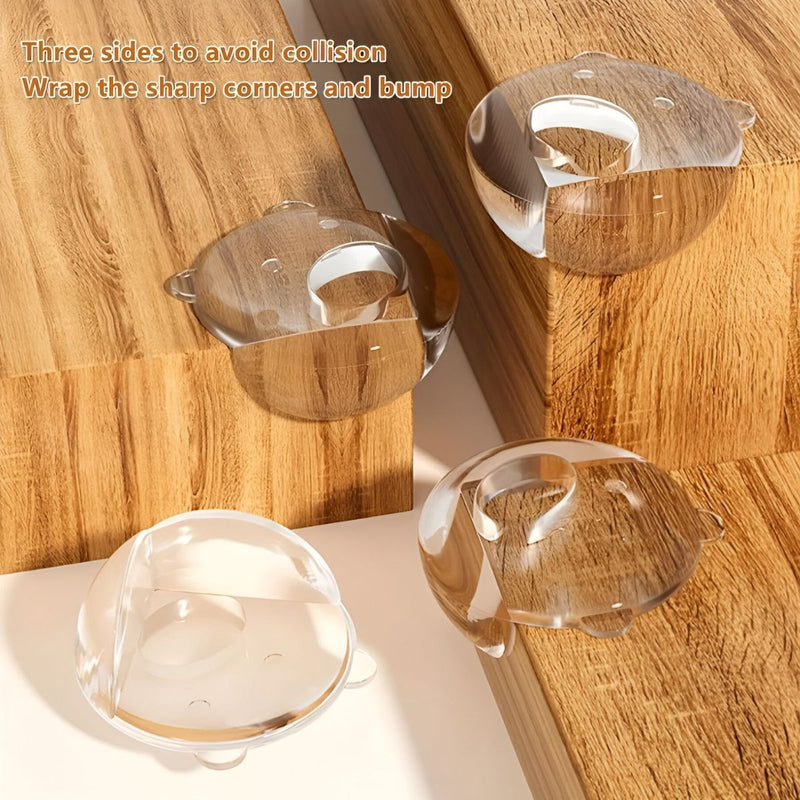 Protectores De Esquina Transparentes Para Muebles con forma de osito. Esquineros de seguridad. (Pack de 10 piezas)