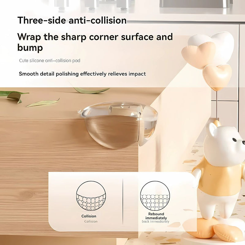 Protectores De Esquina Transparentes Para Muebles con forma de osito. Esquineros de seguridad. (Pack de 10 piezas)