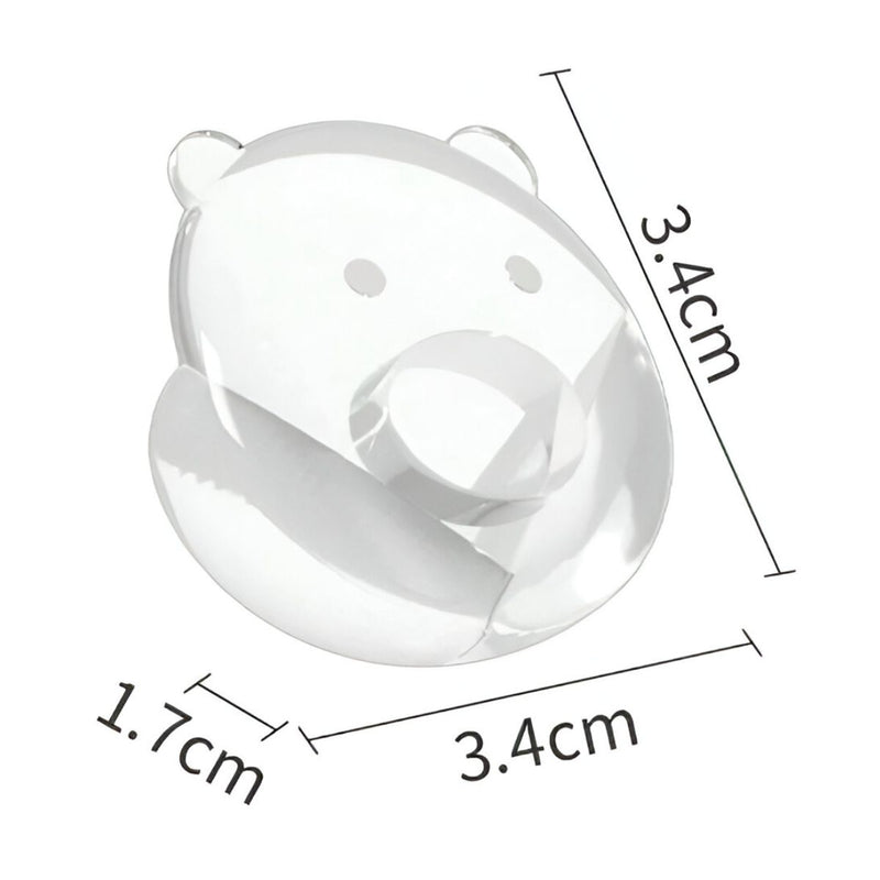 Protectores De Esquina Transparentes Para Muebles con forma de osito. Esquineros de seguridad. (Pack de 10 piezas)