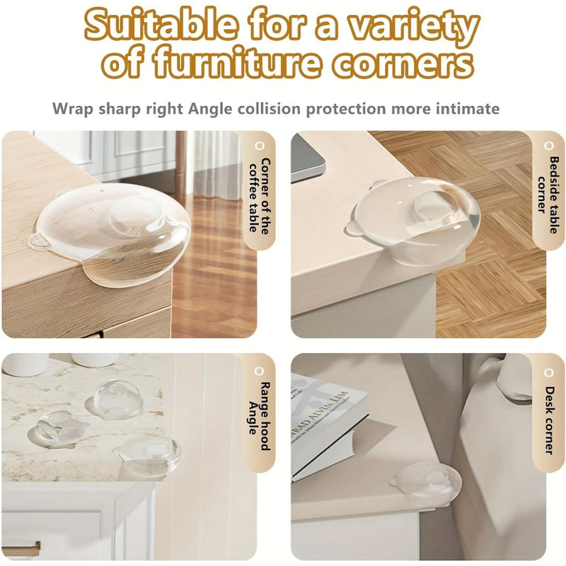 Protectores De Esquina Transparentes Para Muebles con forma de osito. Esquineros de seguridad. (Pack de 10 piezas)