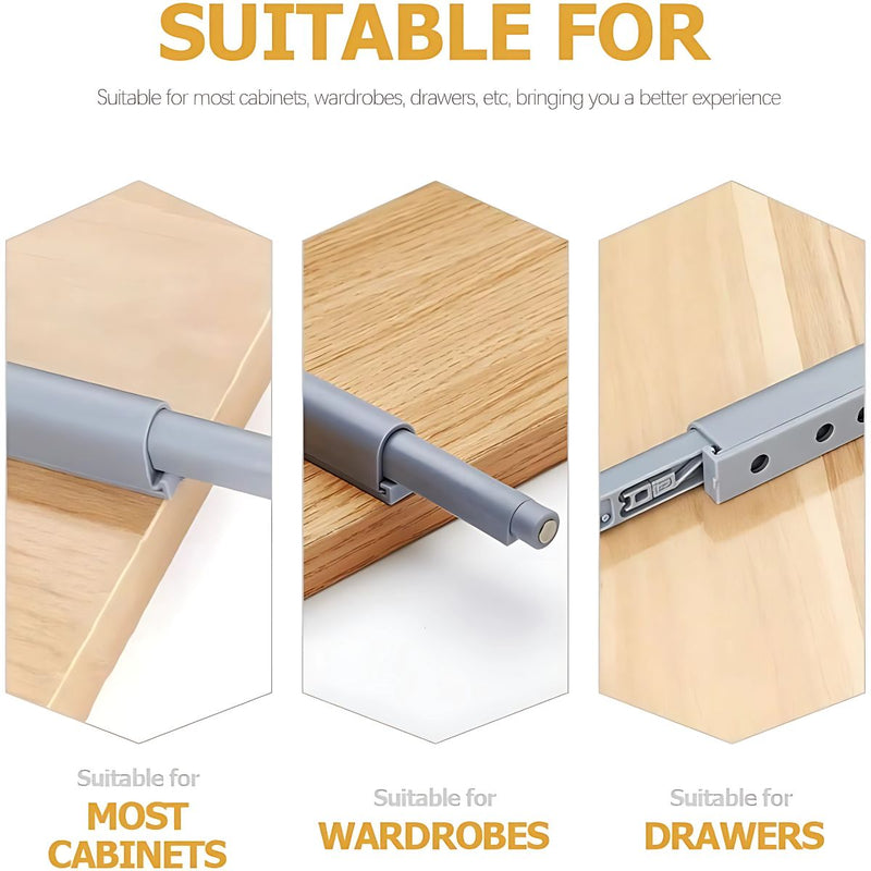 Amortiguador De Puertas Con Imán. Color Gris. Tope De Cierre Suave Y Silencioso. Ideal Para Gabinetes. Rebounder.