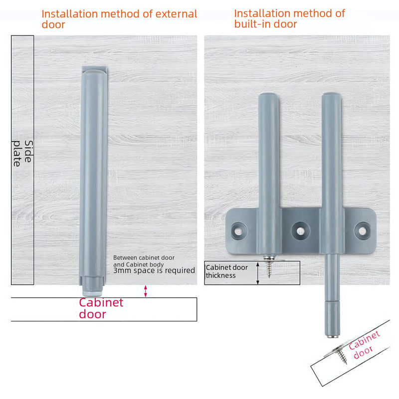 Amortiguador De Puertas Con Imán. Color Gris. Tope De Cierre Suave Y Silencioso. Ideal Para Gabinetes. Rebounder.