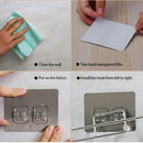 Soporte para Paños y Rollos de papel toalla de Acero Inoxidable. Gancho Adhesivo para cocina o baño.