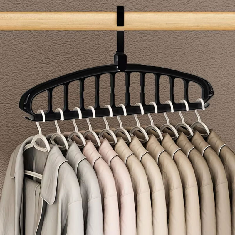 Gancho ropa ahorra espacio para closet. Percha organizadora de ropa para armario. (Unidad) Color negro. Ideal para Camisas, Pantalones y Faldas.