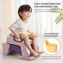 Asiento escalera de entrenamiento silla de inodoro para niños. (2 en 1) Escalera infantil Potty trainer. Escalerita para bebe. Color rosado.