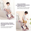 Asiento escalera de entrenamiento silla de inodoro para niños. (2 en 1) Escalera infantil Potty trainer. Escalerita para bebe. Color rosado.