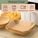 Papel bandeja Antiadherente Para Freidora De Aire. (50 Piezas). Papel Protector Desechable Para Air Fryer. 20Cm De Diámetro. Cuadrado.