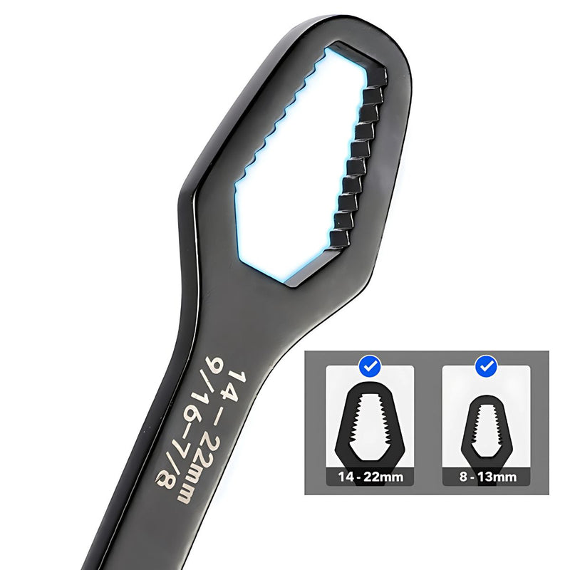 Llave Universal de Doble Boca para Tuercas 5/16" a 7/8". Largo 220mm. Herramienta