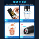 Molinillo Automático Sal y Pimienta con Sensor de Gravedad. (Set de 2 piezas) Juego con Luz LED y Grosor Ajustable. Molino