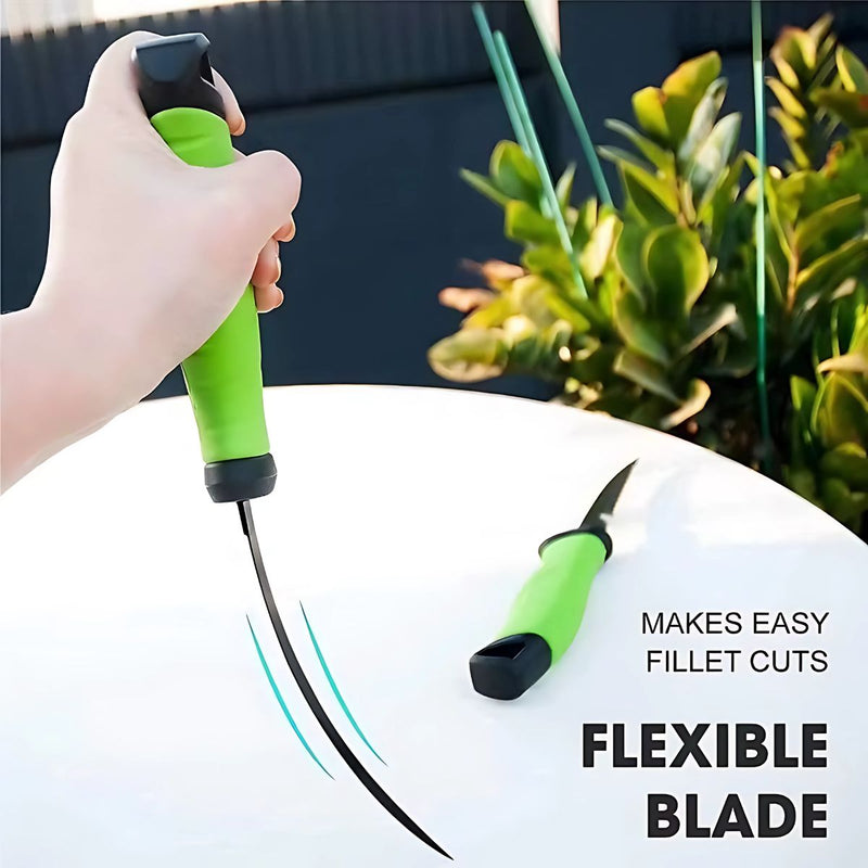 Cuchillo Filetero de Pesca 33.5 cm. Acero Inoxidable, Hoja Dentada y Mango Ergonómico. Pescado