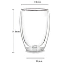 Tazas Vasos de Vidrio con Doble Pared 350 ml (11.8 oz). Para Café, Té y Bebidas Frías o Calientes. (Set de 2 piezas)