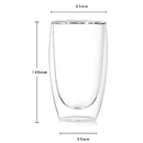 Tazas Vasos de Vidrio con Doble Pared 450 ml (15.2 oz). Para Café, Té, Cervezas o Bebidas Frías y Calientes. (Set de 2 piezas)
