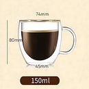 Taza De Vidrio Con Doble Pared Borosilicato. 5Oz (150Ml) Vaso Con Asa Ideal Para Bebidas Calientes. (Unidad)