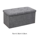 Banco Plegable. Puf otomano doble 76x38x38. Baúl organizador. Color gris. Caja banco con espacio de almacenaje.