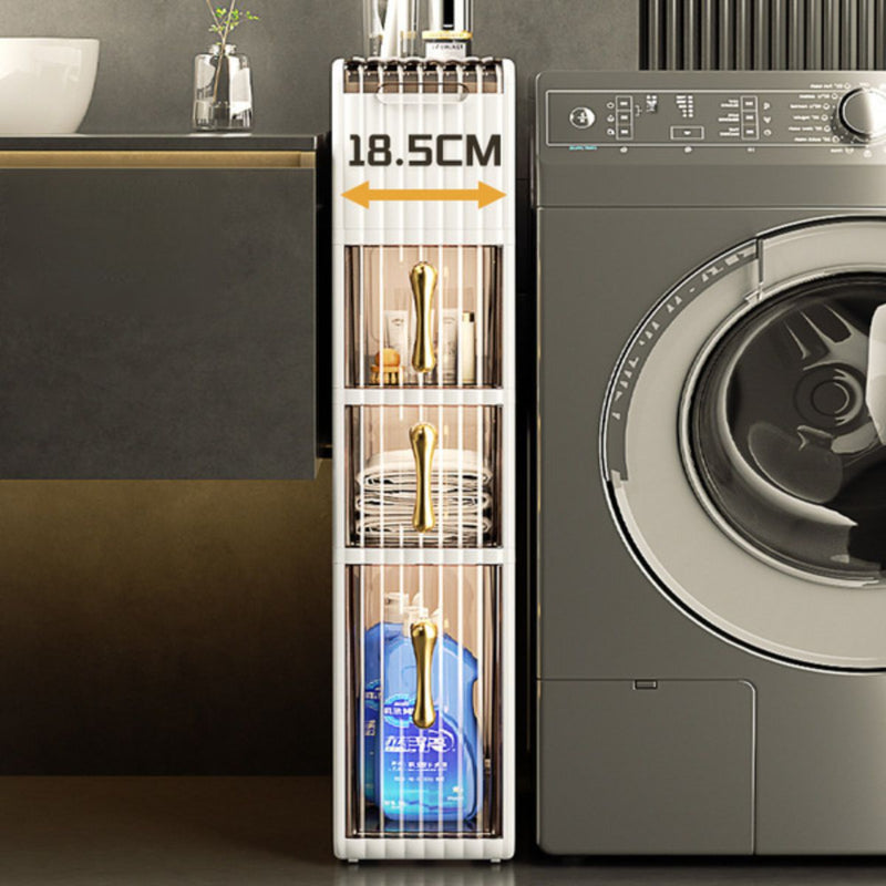 Organizador Vertical Estrecho de 4 Niveles. Mueble con cajones para almacenamiento. Ideal para Baños, lavanderia y Pasillos Estrechos. Estante gabinete anaquel