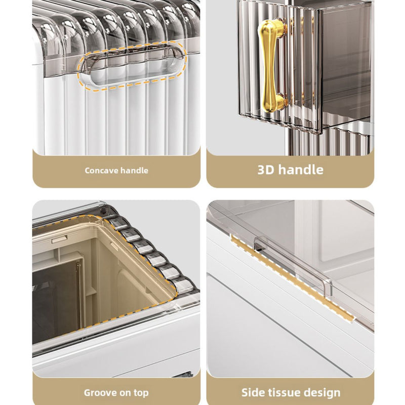 Organizador Vertical Estrecho de 4 Niveles. Mueble con cajones para almacenamiento. Ideal para Baños, lavanderia y Pasillos Estrechos. Estante gabinete anaquel