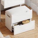 Vanity maquillador con Espejo LED. Tocador Mesa de Maquillaje con taburete. Cómoda con cajones. Color blanco.