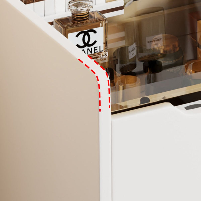 Vanity maquillador con Espejo LED. Tocador Mesa de Maquillaje con taburete. Cómoda con cajones. Color blanco.