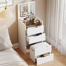 Vanity maquillador con Espejo LED. Tocador Mesa de Maquillaje con taburete. Cómoda con cajones. Color blanco.